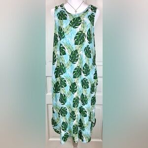 Tommy Bahama Sleepwear Flora Maxi Tank Dress - Tropical Leaf Print - Sundress